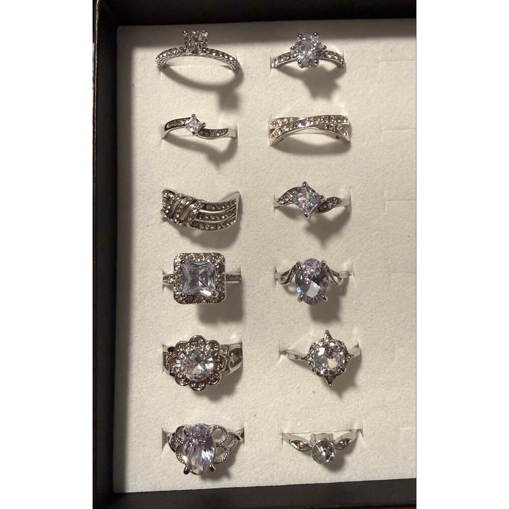 Bundle Silver Tone Beautiful Costume Rings